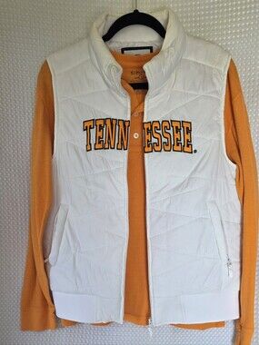 Vintage Women's Antigua White Tennessee Volunteers Full-Zip Vest